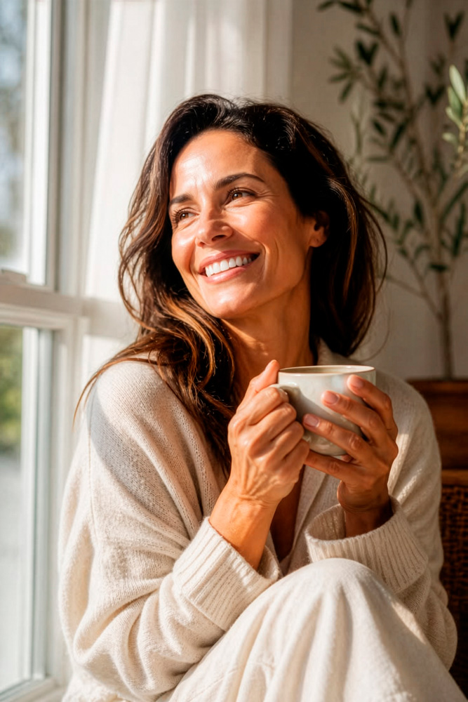 Mujer en una etapa de bienestar y equilibrio